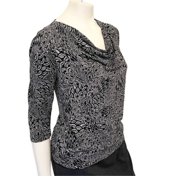 CHICO'S Easywear Wrinkle Resistant 3/4 Sleeve Cowl Neck Blouse SZ S - Picture 1 of 10